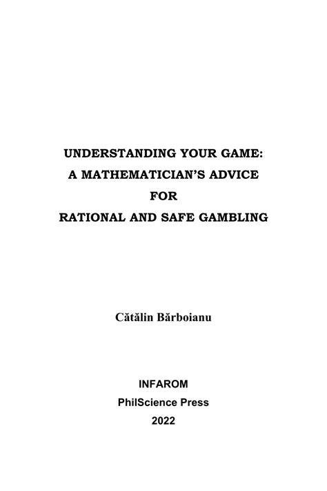 summary of gambling mathematics|(PDF) Understanding Your Game: A Mathematician's Advice  .